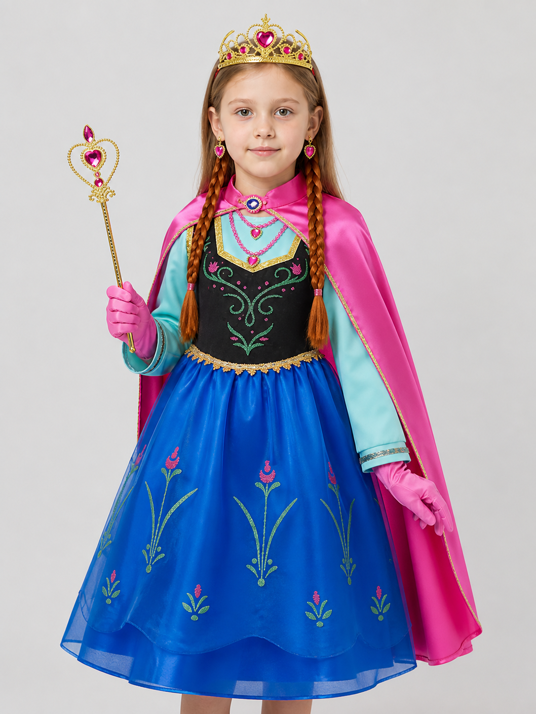 Children's Princess Anna Costume with Cape and Accessories Costume Capes detail 3