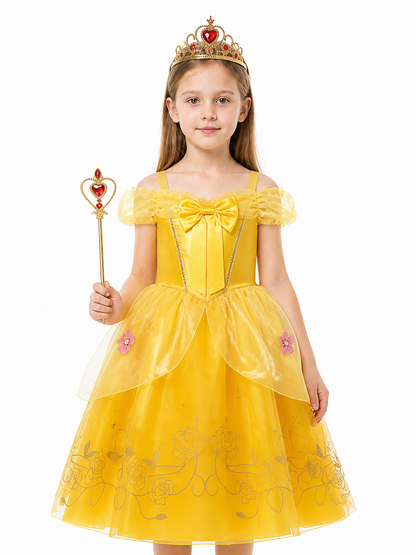 Belle Costume: Yellow Dress with Crown and Wand Costume Dresses detail 3