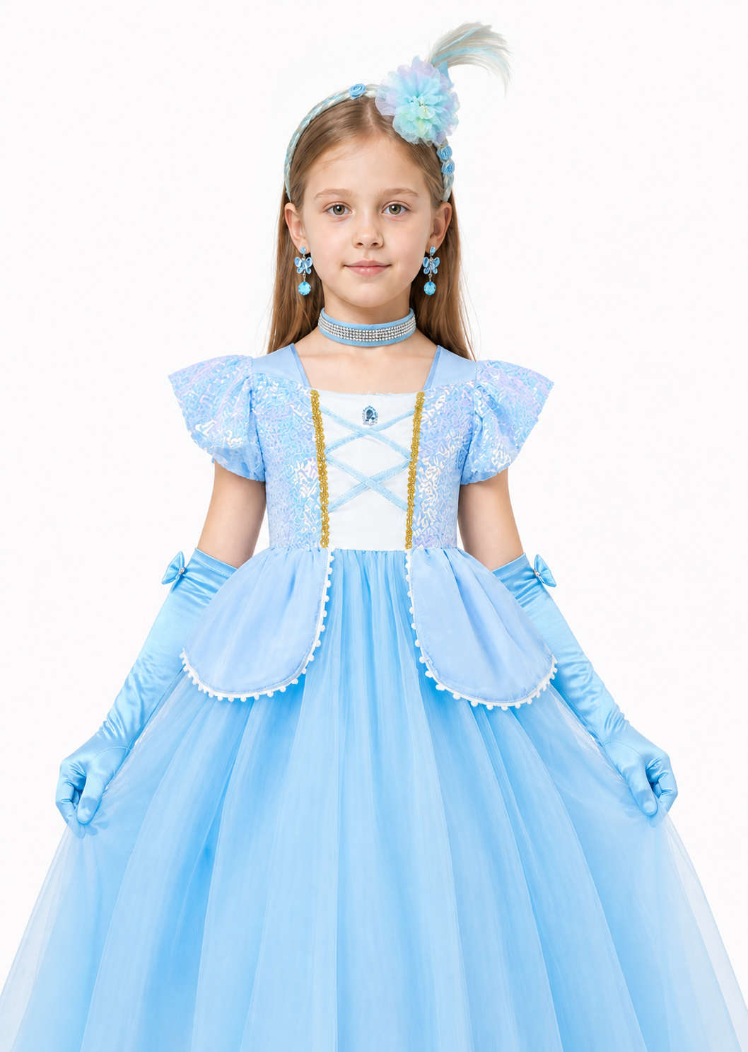 Children's Carnival Ball Gown Dress with Accessories Costume Dresses detail 3