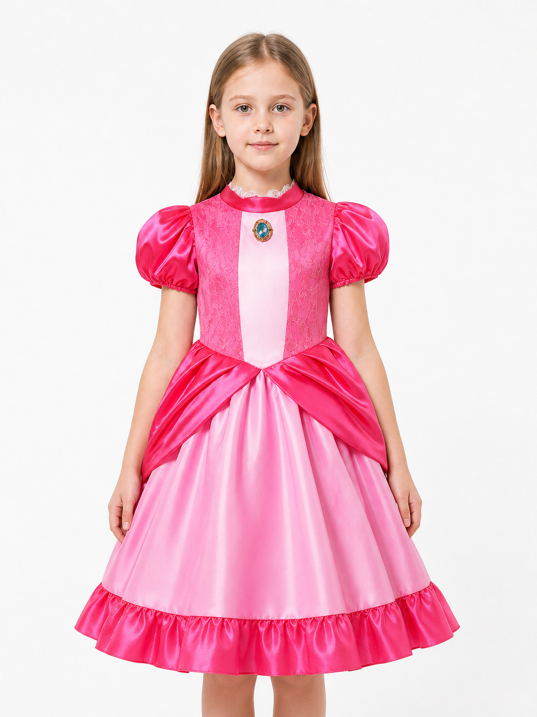 Princess Dress with a Full Skirt and Short Sleeves Costume Dresses detail 3