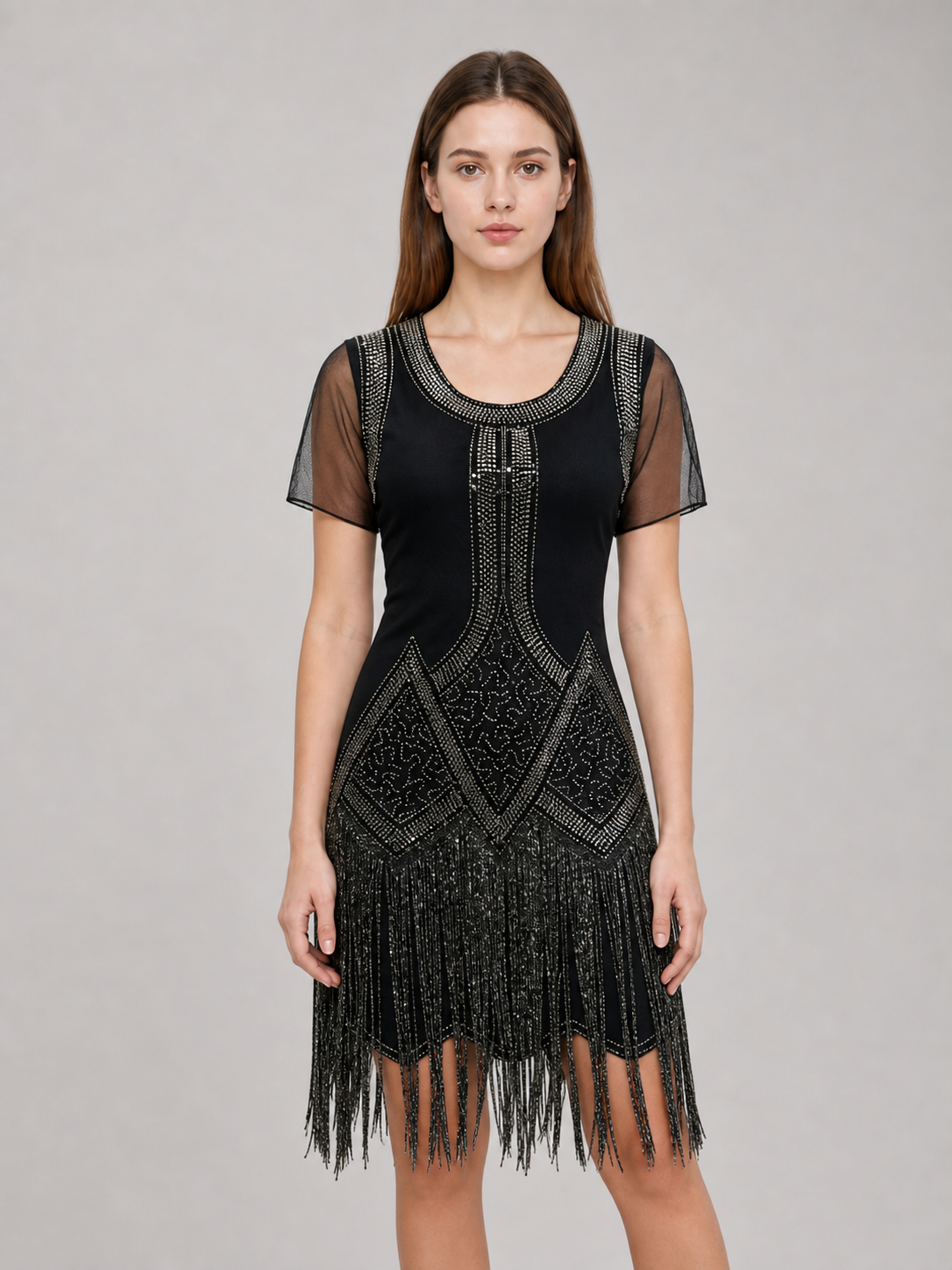 Vintage Fringe and Sequin Party Dress