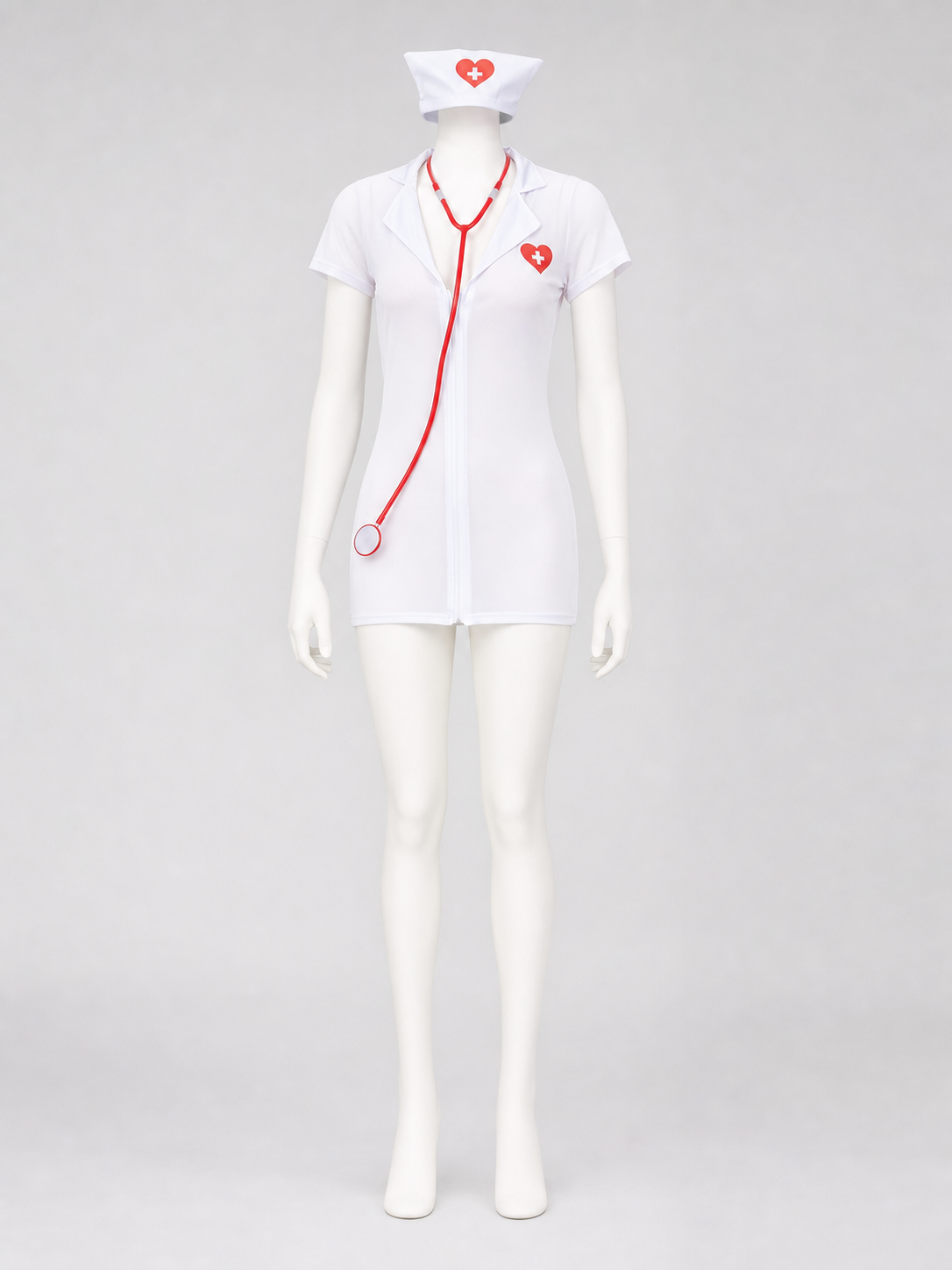 Healthcare Worker Costume for Cosplay, White with Red Cross