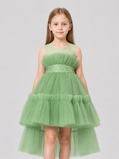 Girls' Mesh Princess Dress with a Full Skirt Costume Dresses detail 3