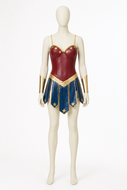 Red and Blue Superhero Costume with Gold Stars Costumes detail 3