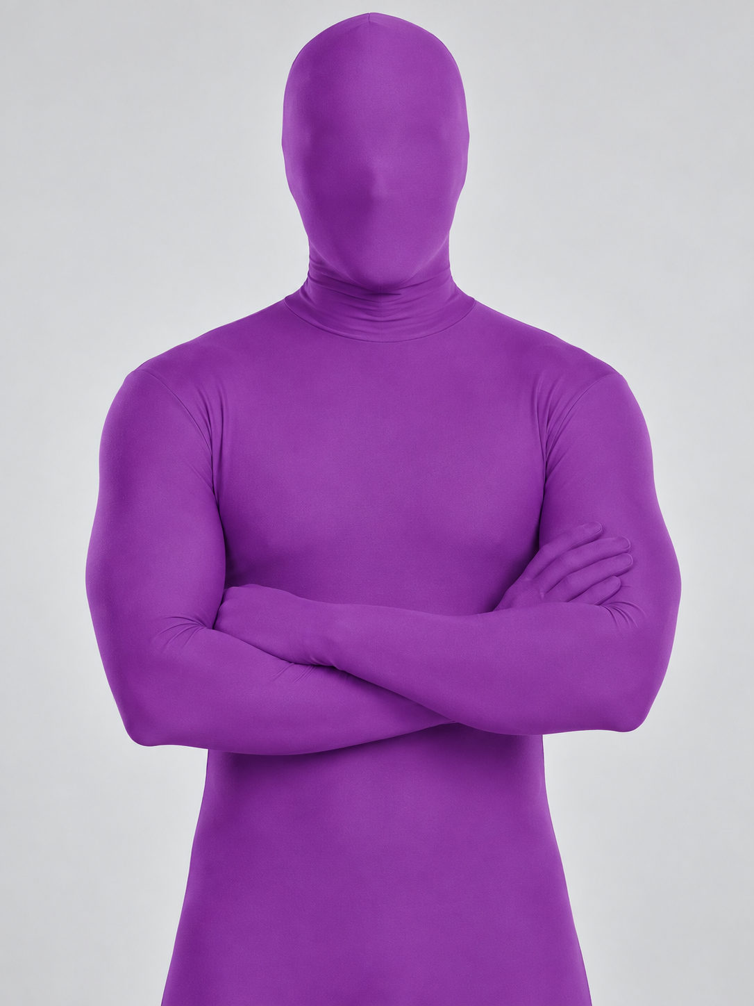Invisibility Costume Purple form-fitting jumpsuit