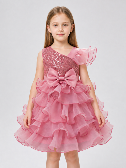 One-Shoulder Sequined Princess Dress for Performances Costume Dresses detail 3