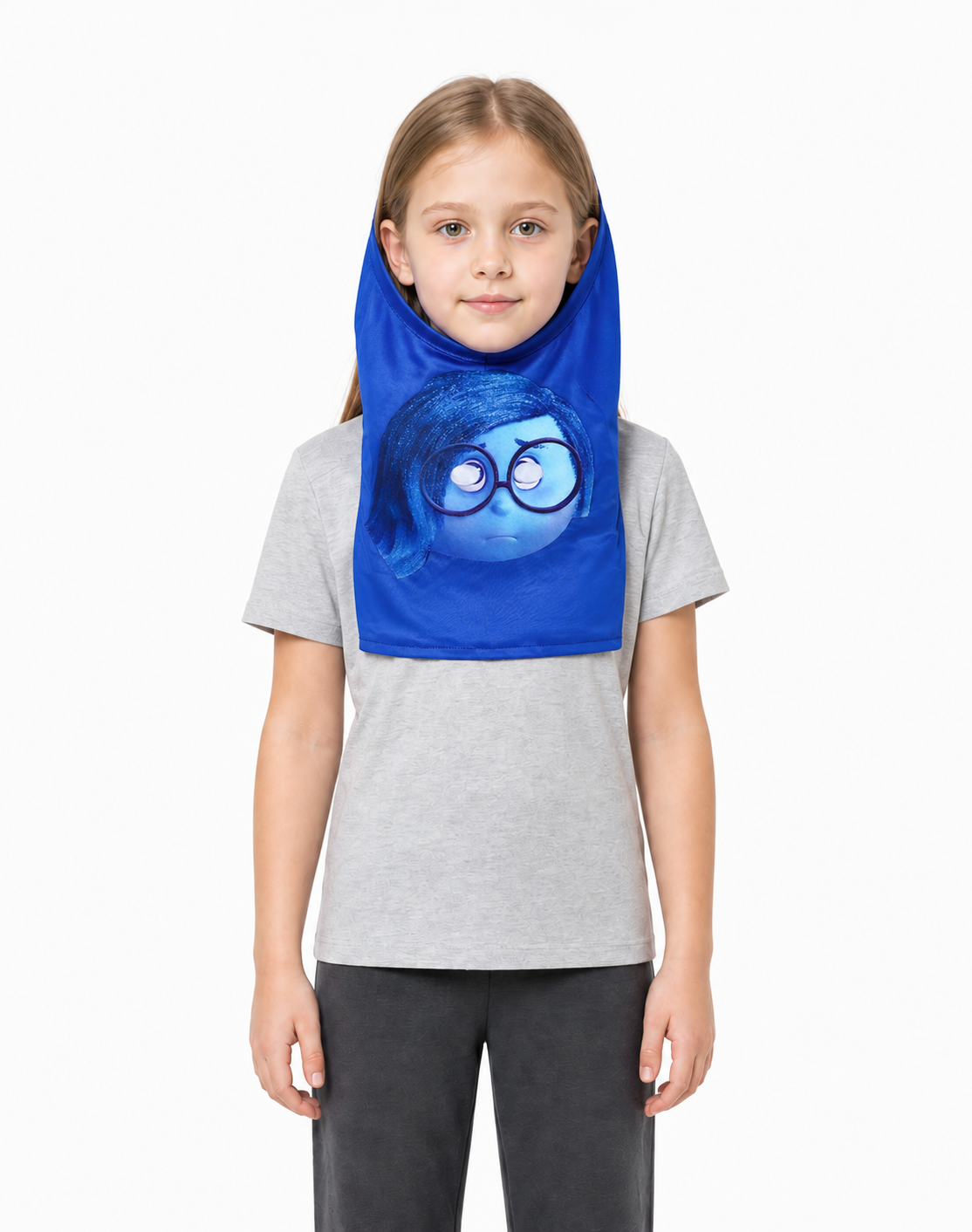 Inside Out 2 Head Mask with Blue Hair and Glasses Costume Masks detail 3