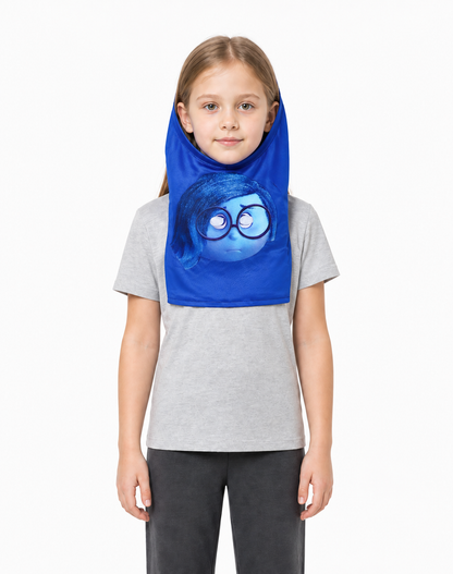 Inside Out 2 Head Mask with Blue Hair and Glasses Costume Masks detail 3