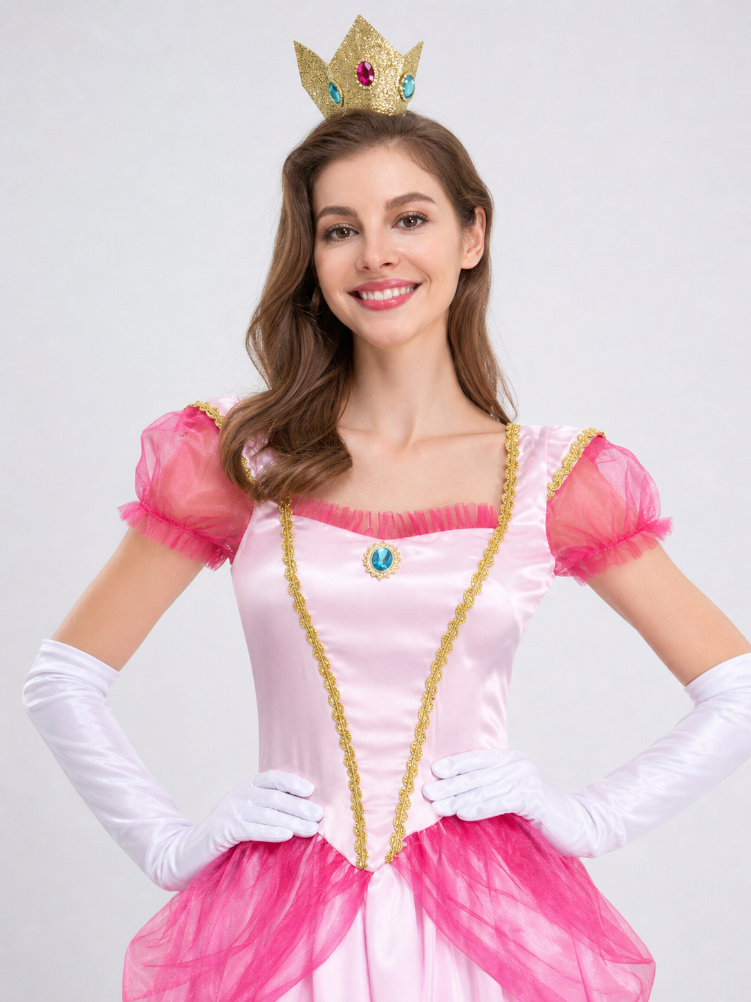 Pink Princess Costume Dress with Gold Trim