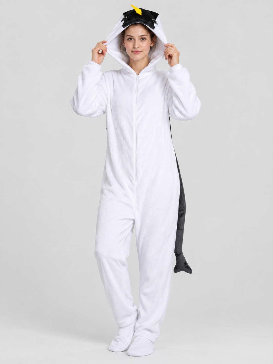 Insulated Hooded Kigurumi Pajama Jumpsuit with Tail