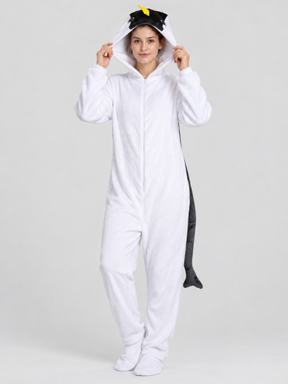 Insulated Hooded Kigurumi Pajama Jumpsuit with Tail