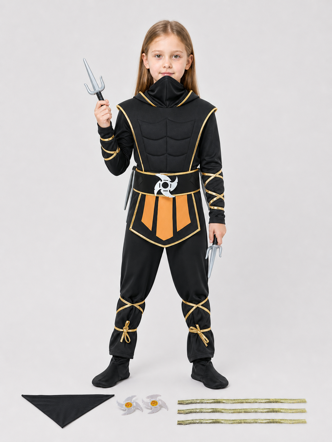 Ninja Cosplay Costume with Mask and Accessories Costume Masks detail 3