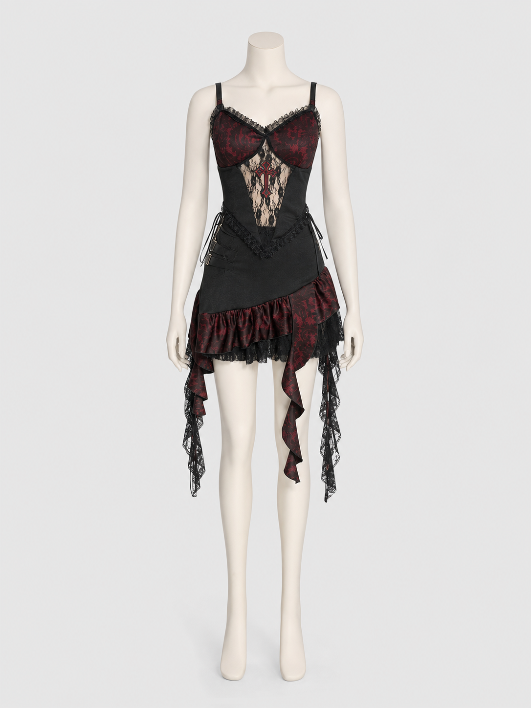 Gothic Set: Strappy Top and Lace Mini Skirt product detail 3