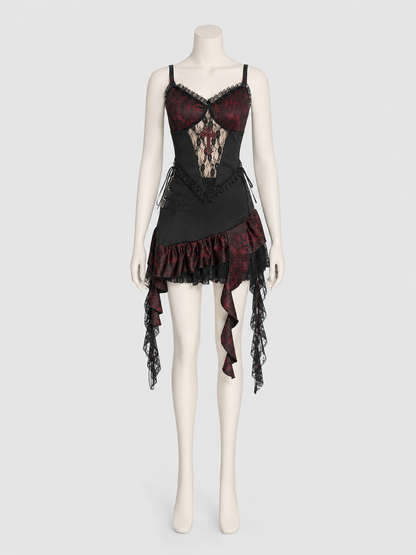 Gothic Set: Strappy Top and Lace Mini Skirt product detail 3
