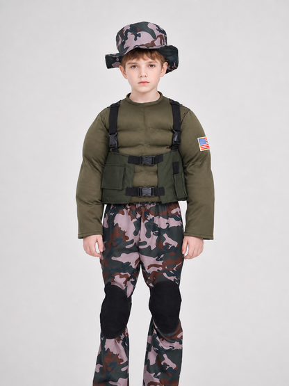 Children’s Camouflage Military-Style Costume for Cosplay product detail 3