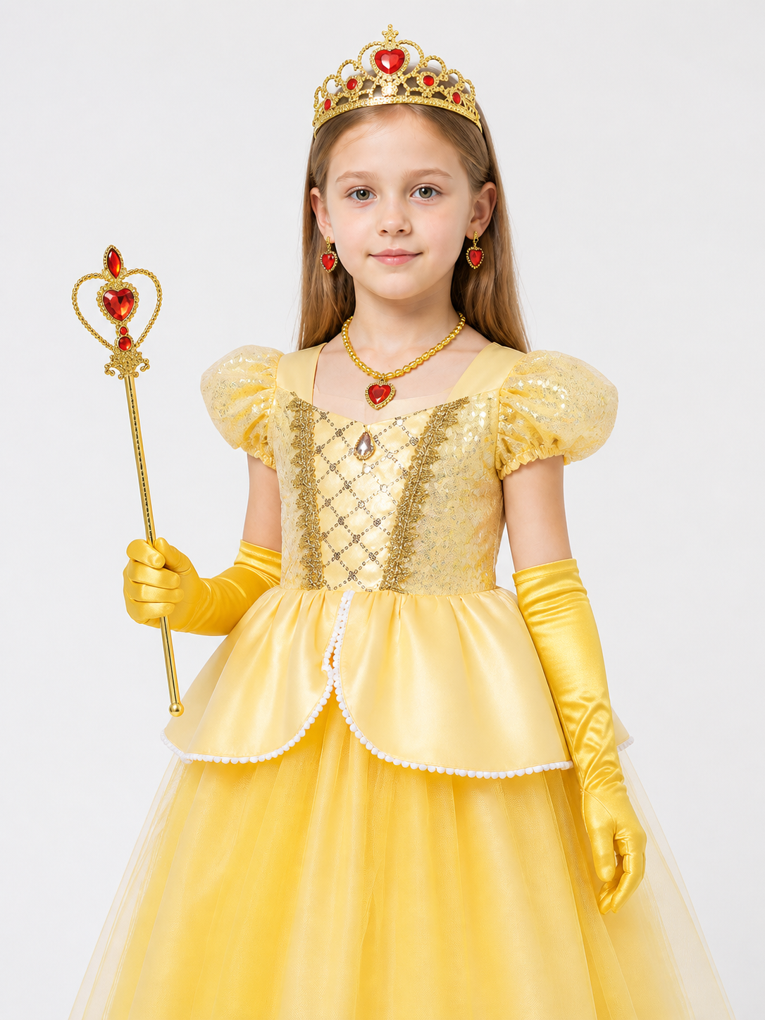 Princess Costume with Yellow Dress for Halloween Costume Dresses detail 2
