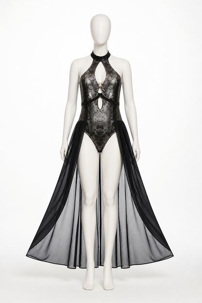 Medusa Costume with Snake Pattern and Cutouts Costumes detail 3