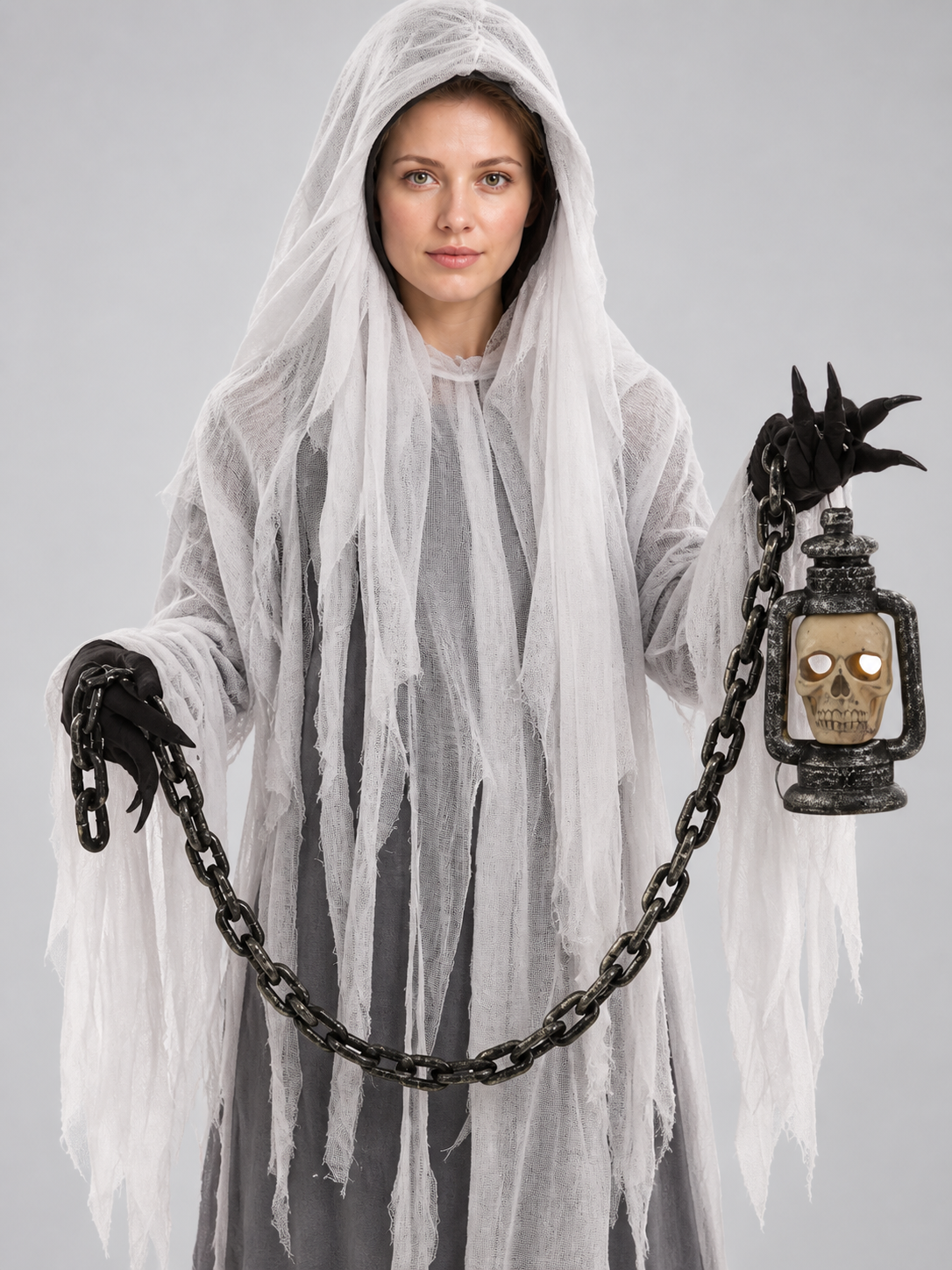Ghost Costume with Hood, Chain, and Lantern Costumes detail 2