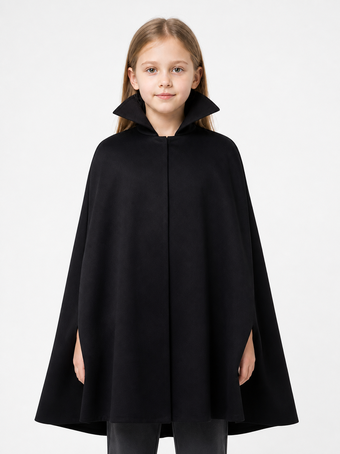 Black Vampire Cloak with High Collar Costume Capes detail 3