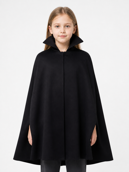 Black Vampire Cloak with High Collar Costume Capes detail 3