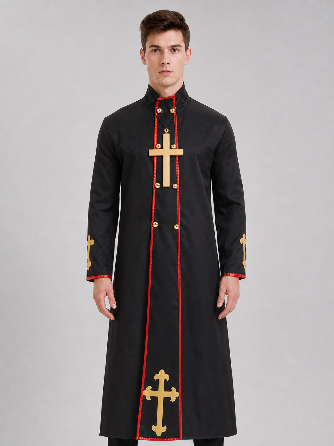 Religious Robe with Crosses and Red Trim