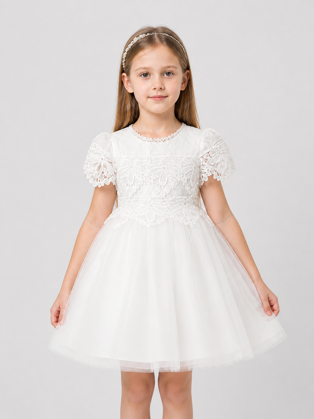 Dressy Lace and Embroidered Dress with Full Skirt Costume Dresses detail 3