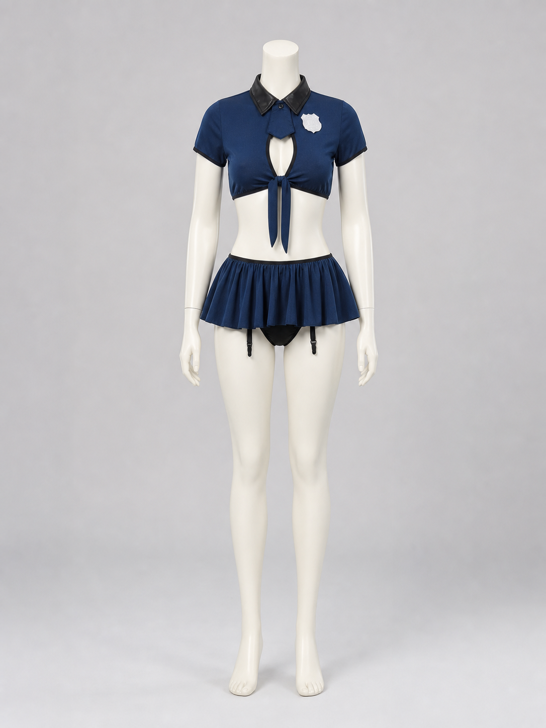 Police Costume with Cropped Top and Skirt