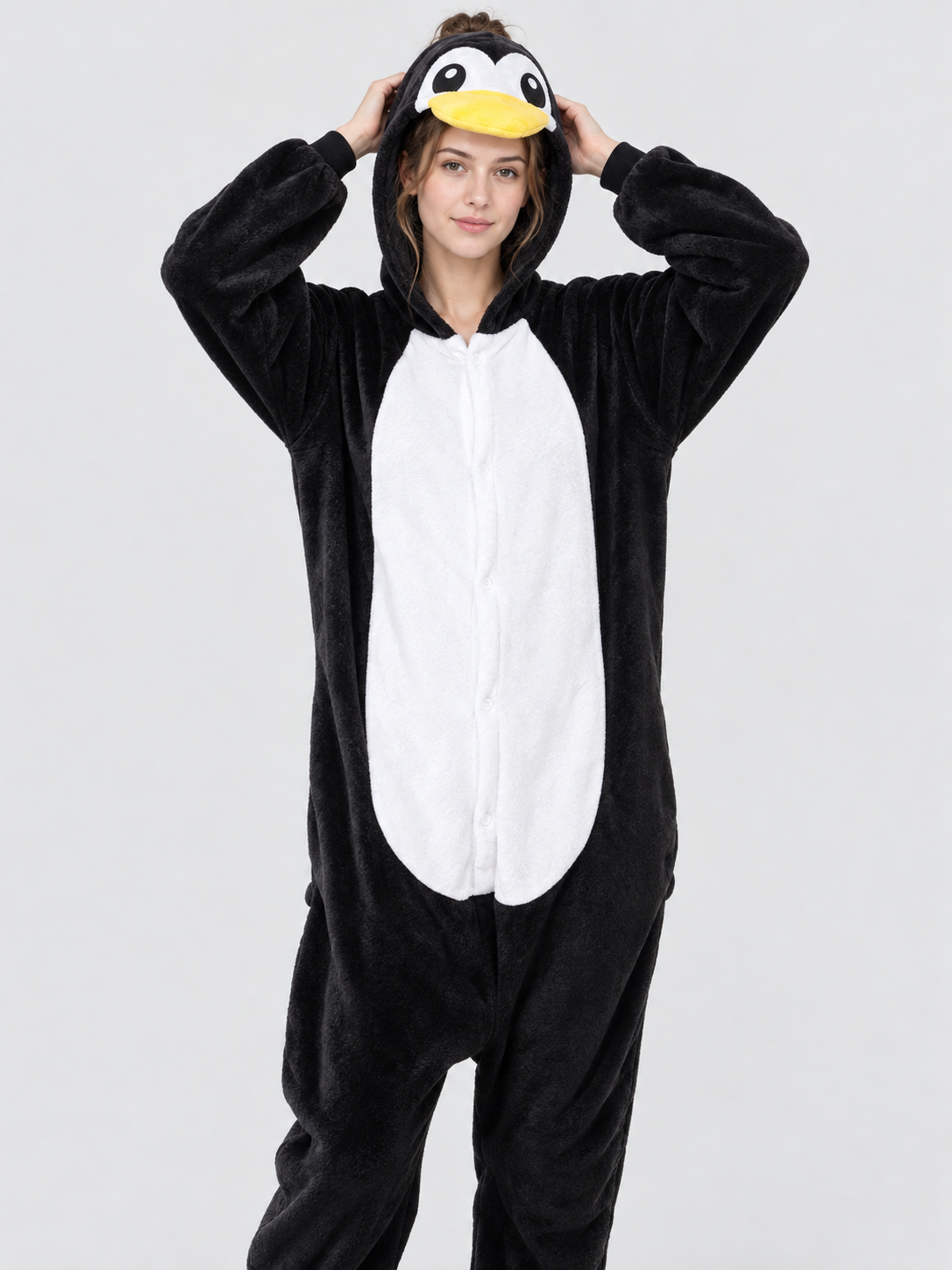 Hooded Kigurumi Pajama with Yellow Beak