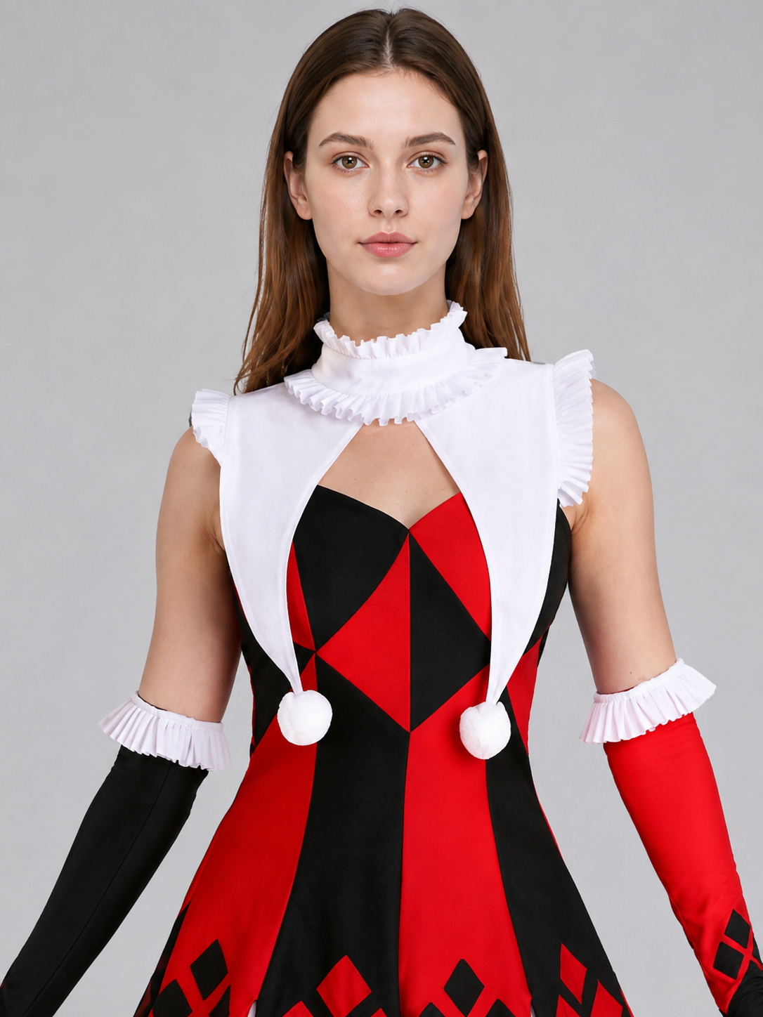 Jester Costume Dress with Diamond Pattern Costume Dresses detail 2