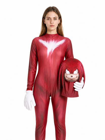Knuckles Carnival Costume Jumpsuit with Mask Costume Masks detail 2