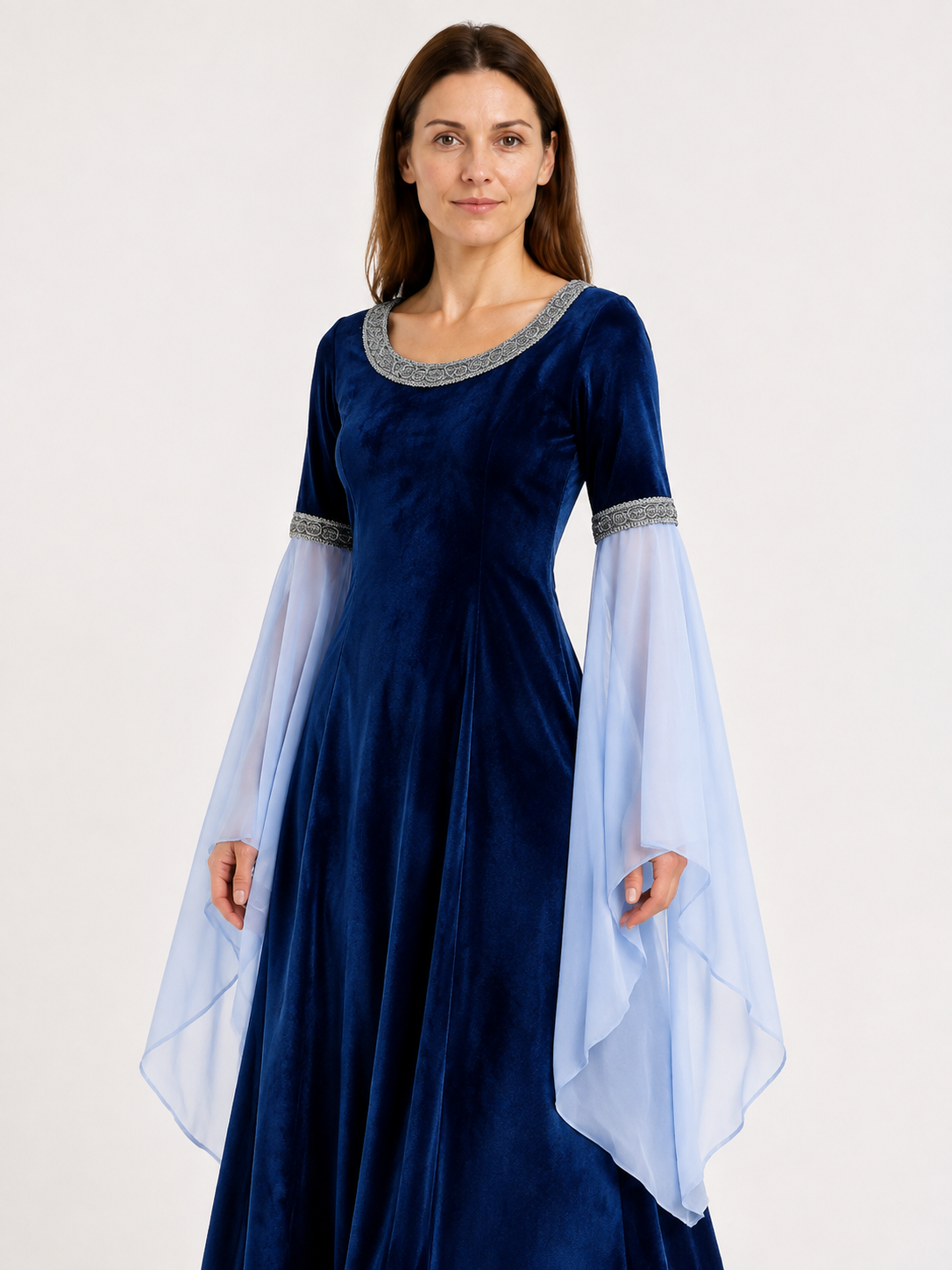 Medieval Dress with Flared Sleeves for Cosplay Costume Dresses detail 2