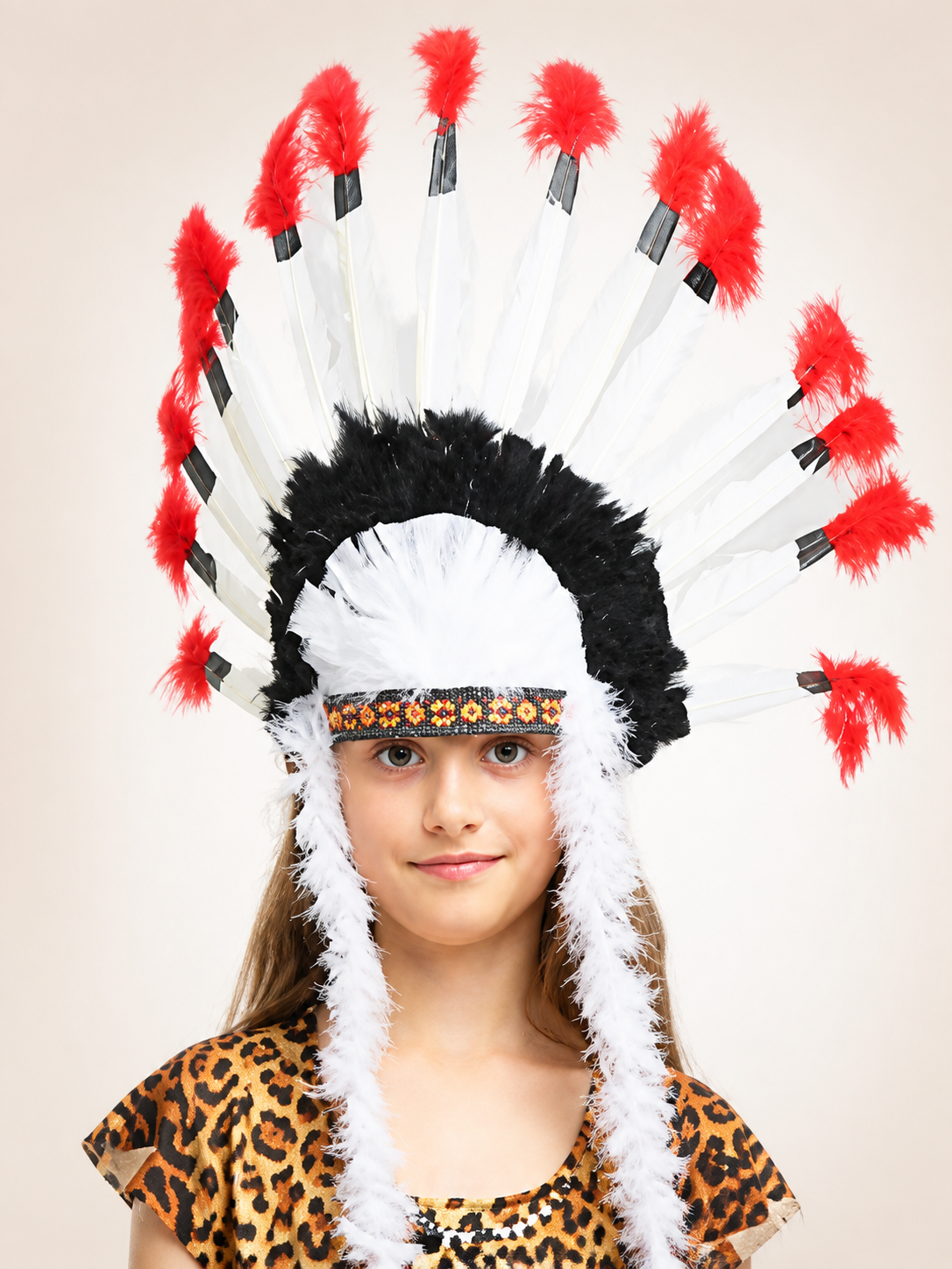 Indian Carnival Headdress with Feathers Costumes detail 2