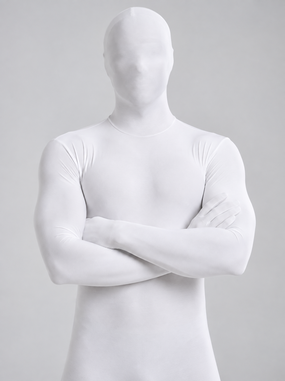 White Hooded Bodysuit with Long Sleeves