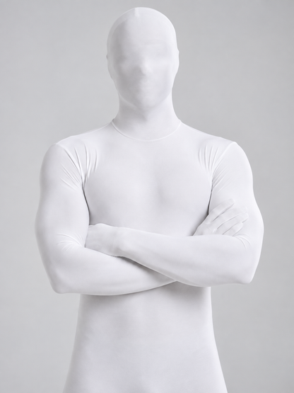White Hooded Bodysuit with Long Sleeves