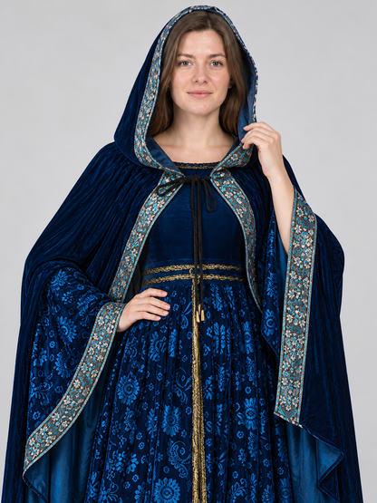 Carnival Costume with Cape and Floral Pattern