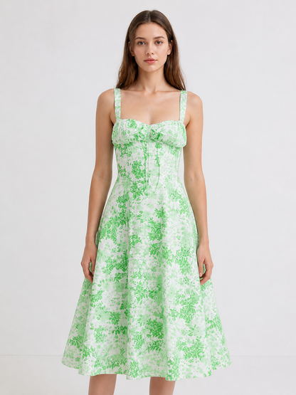 Floral Print Spaghetti-Strap Dress Costume Dresses detail 3