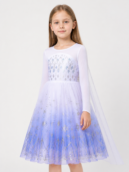 Snowflake Princess Costume Dress for Halloween