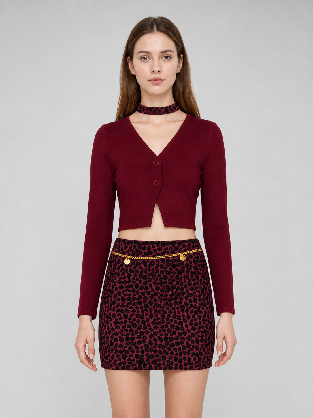 Mary Cosplay Costume: Burgundy Top and Skirt
