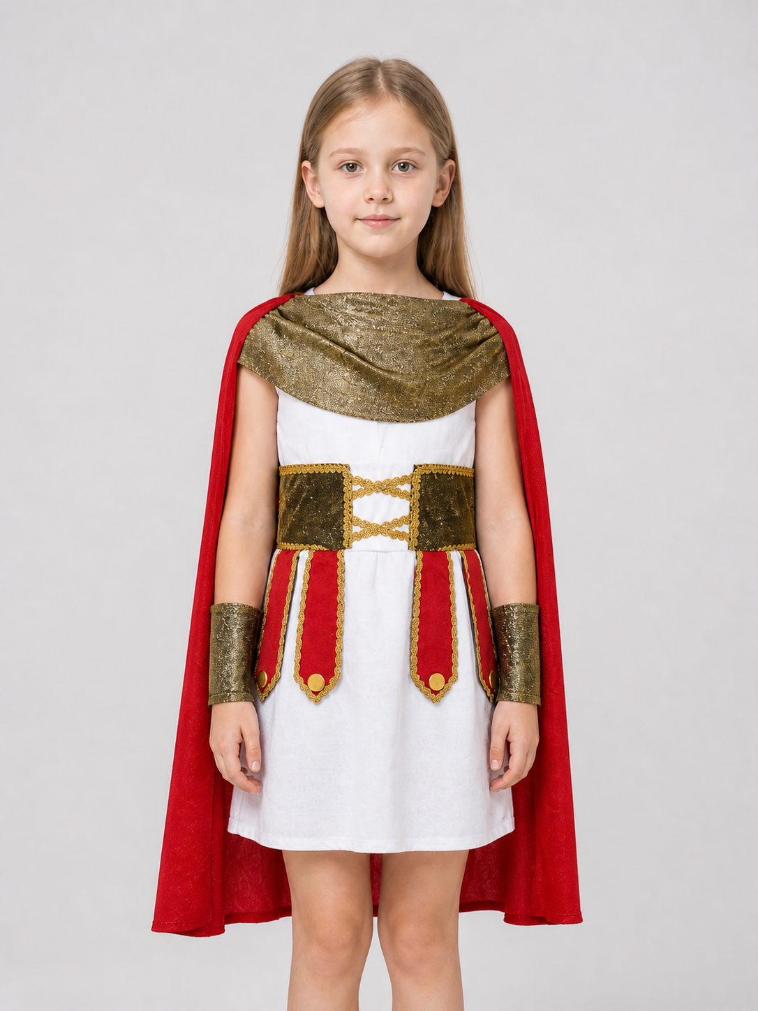 Ancient Roman Warrior Costume with Red Cape for Cosplay Costume Capes detail 3