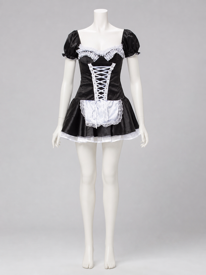 Black-and-White Cosplay Costume for Stage Performances