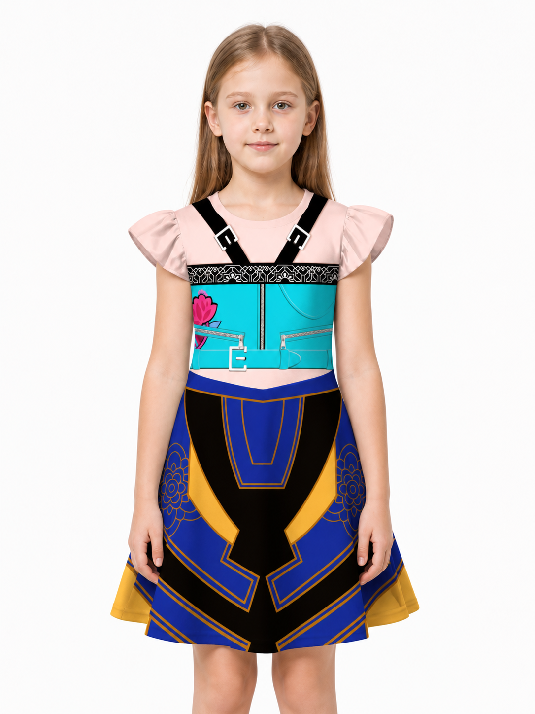 Children’s Dress with Puffy Sleeves and Sequins