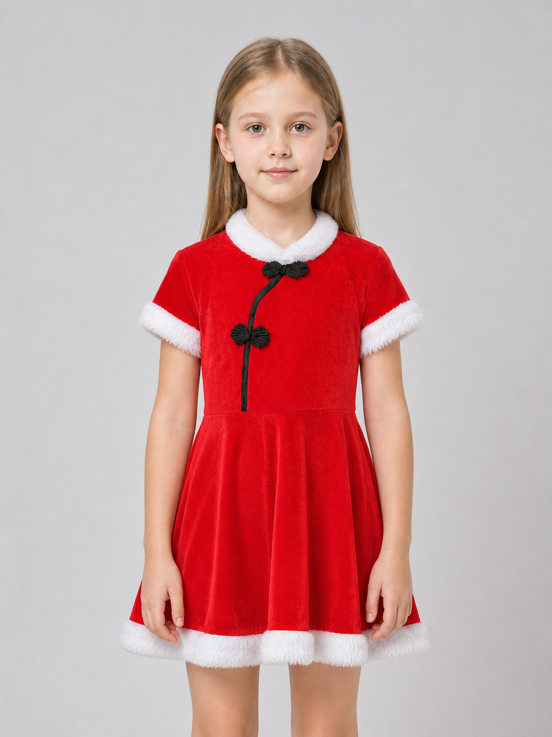 Children's Red Chinese-Style Holiday Dress