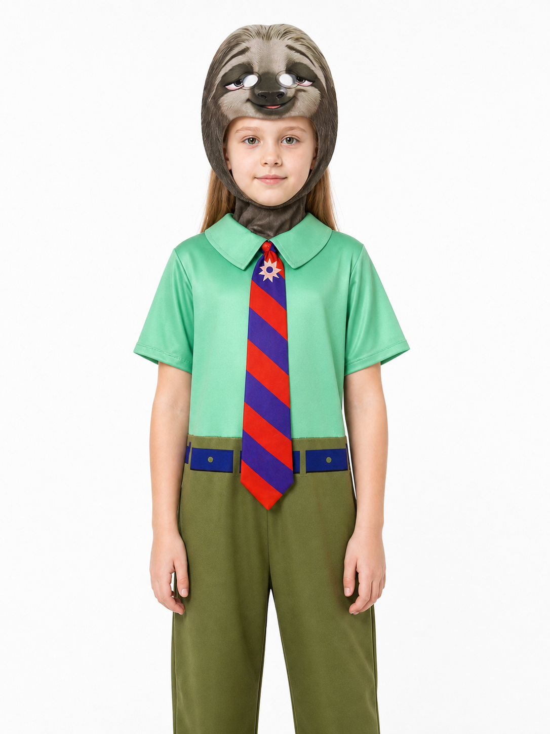 Sloth Jumpsuit with Tie and Belt, Carnival Costume Costumes detail 3