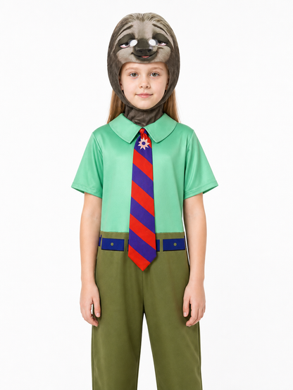 Sloth Jumpsuit with Tie and Belt, Carnival Costume Costumes detail 3