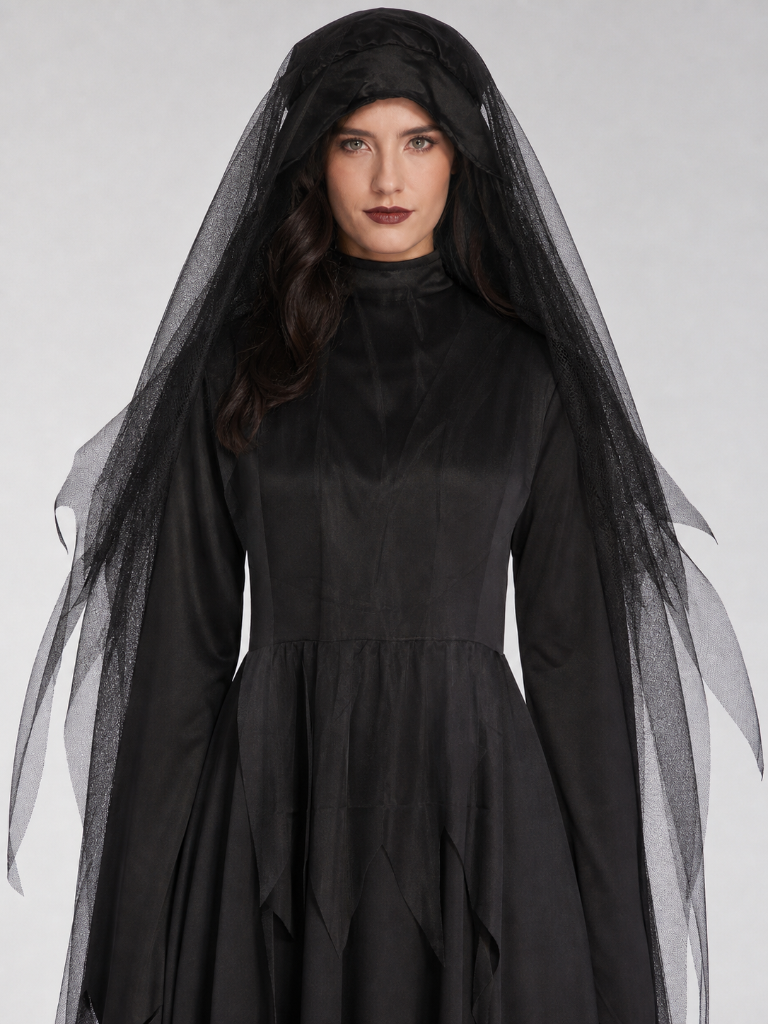 Gothic Adult Hooded Cloak with Veil