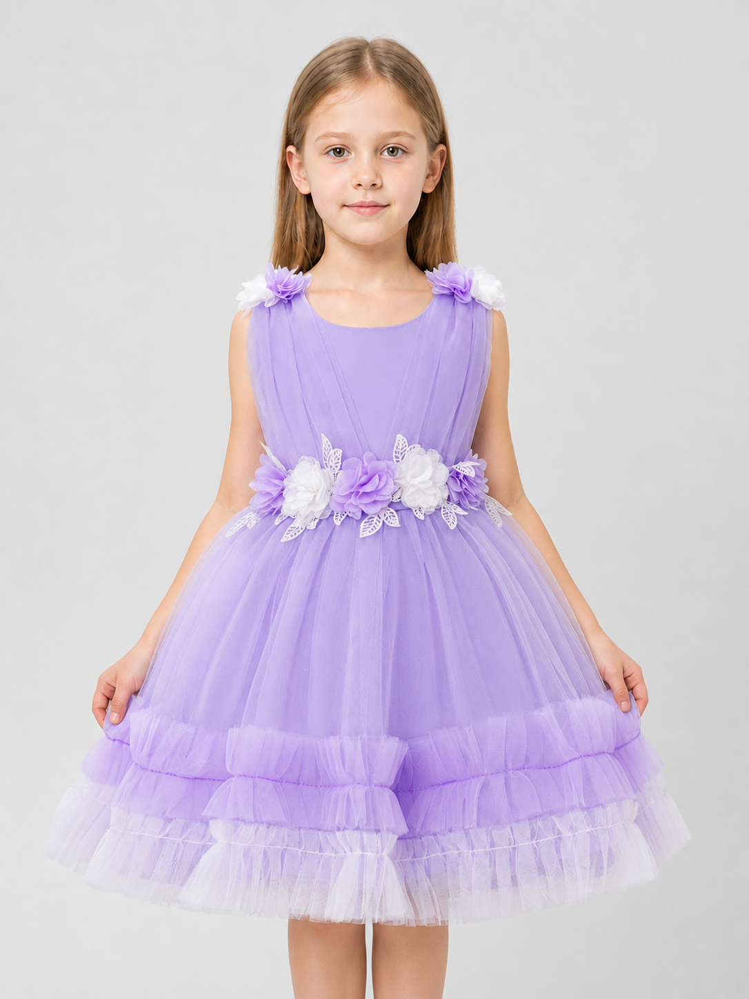 Full Tulle Dress with Floral Decor Costume Dresses detail 3