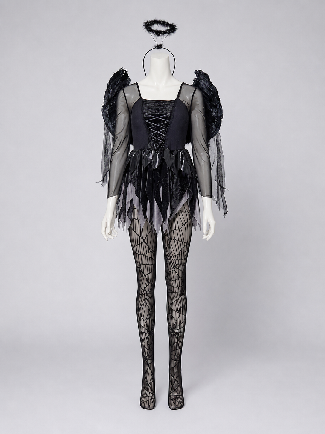Dark Angel Costume with Wings and Halo