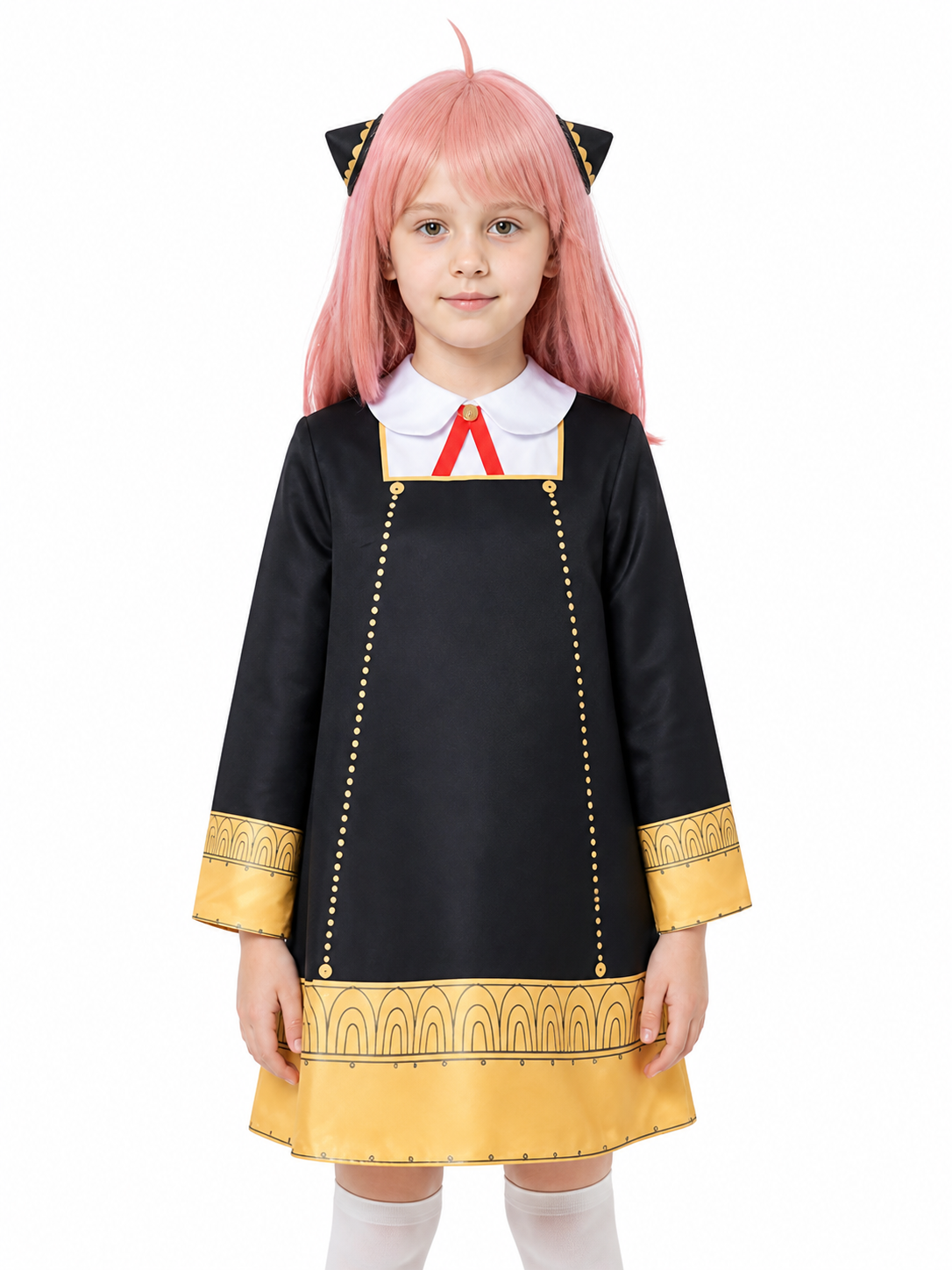 Anya Forger Halloween Cosplay Costume with Wig Costume Wigs detail 3
