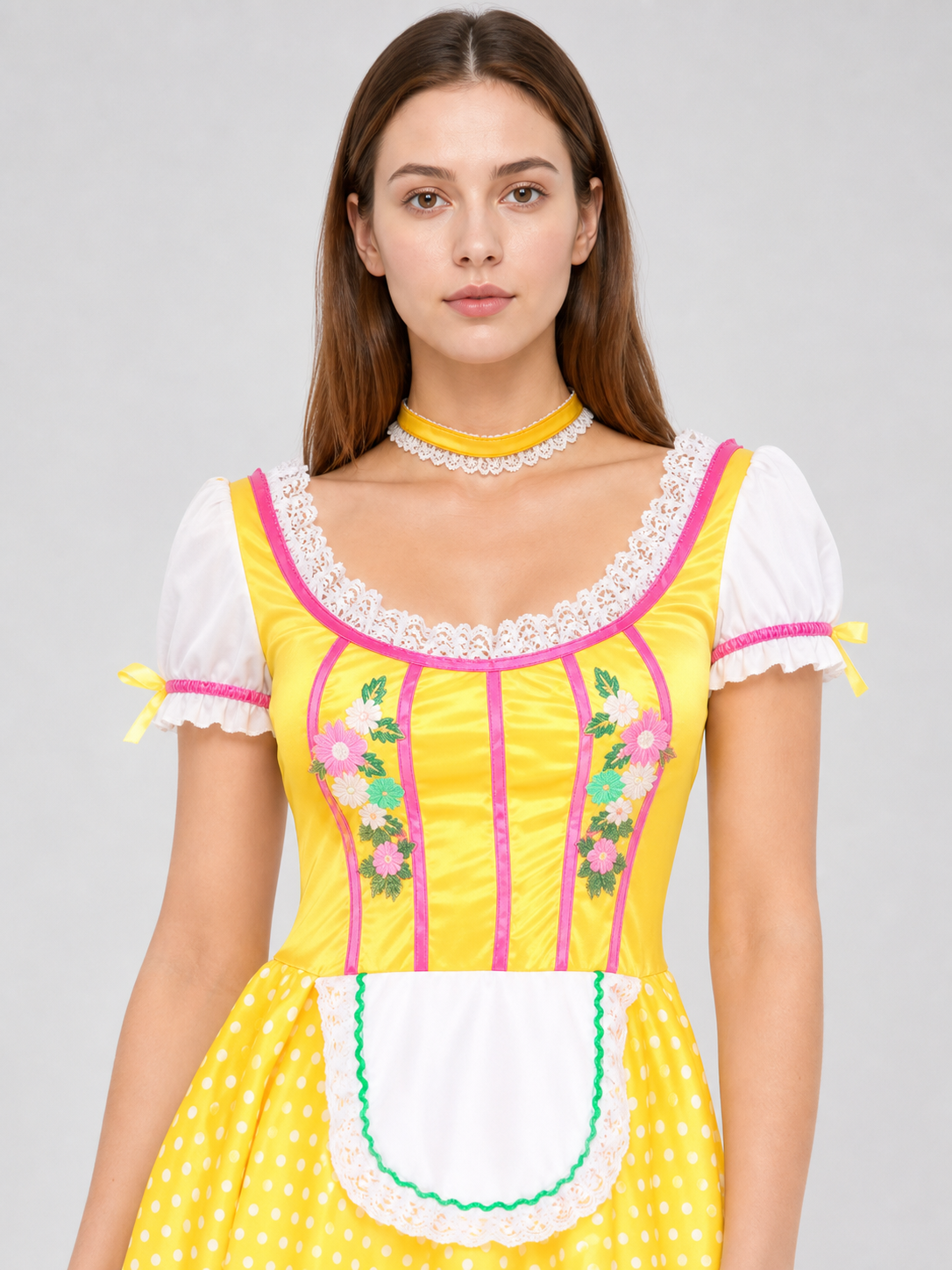 Cosplay Dress with Apron and Puff Sleeves
