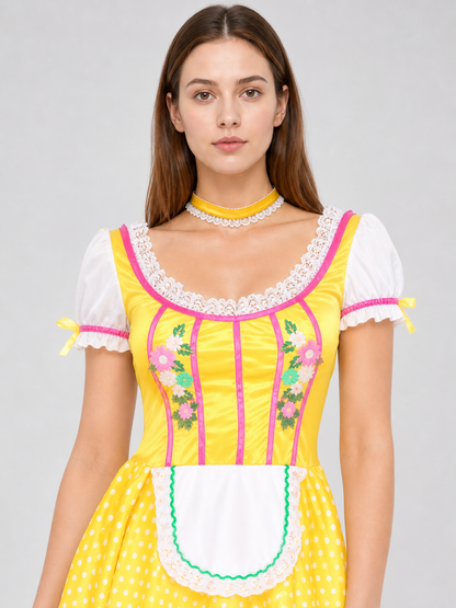 Cosplay Dress with Apron and Puff Sleeves